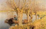 Emile Claus Bringing in the Nets oil on canvas